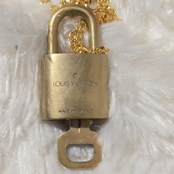 Louis Vuitton #310 Brass Lock, Key, & Chain - Picture 2 of 3